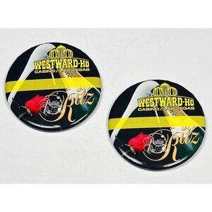 Lot 2 WESTWARD HO CASINO Las Vegas Puttin' On the Ritz 3" Buttons Pins PINBACKS
